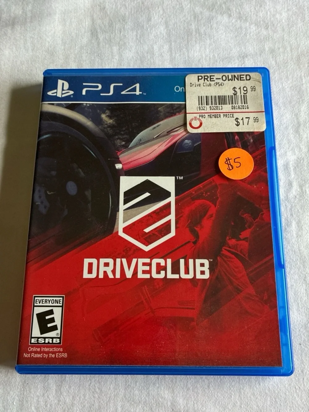 Sony PS4 Driveclub - Red Case Only